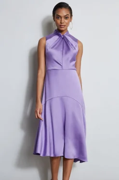 Elie Tahari Dresses & Jumpsuits|Sleeveless Dresses-Twist Neck Satin Dress
