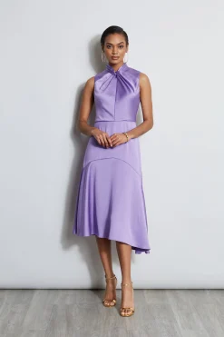Elie Tahari Dresses & Jumpsuits|Sleeveless Dresses-Twist Neck Satin Dress