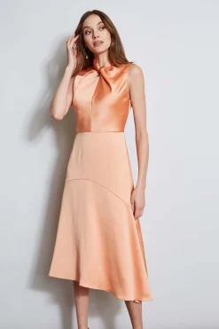 Elie Tahari Dresses & Jumpsuits|Sleeveless Dresses-Twist Neck Satin Dress
