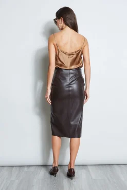 Elie Tahari Bottoms-Twist Vegan Leather Skirt