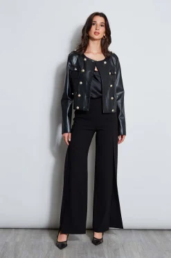 Elie Tahari Jackets & Blazers|Suiting-Vegan Leather Crest Button Jacket