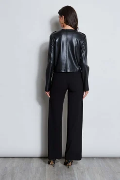 Elie Tahari Jackets & Blazers|Suiting-Vegan Leather Crest Button Jacket