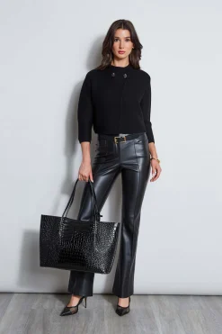 Elie Tahari Bottoms|Suiting-Vegan Leather Seam Pant