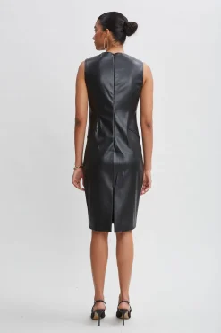 Elie Tahari Dresses & Jumpsuits|Sleeveless Dresses-Vegan Leather Side Panel Dress