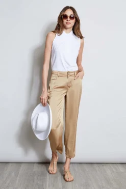 Elie Tahari Bottoms-Washed Satin Fluid Pant