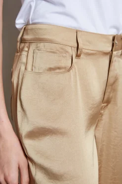 Elie Tahari Bottoms-Washed Satin Fluid Pant