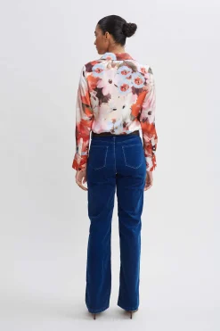 Elie Tahari Bottoms-Washed Velvet Pant