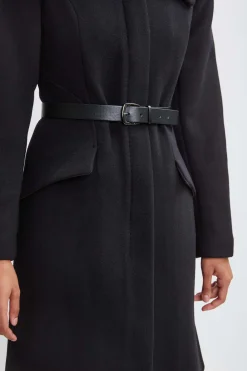 Elie Tahari Coats-Wool Belted Panel Coat