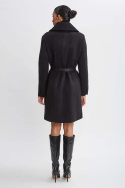 Elie Tahari Coats-Wool Belted Panel Coat