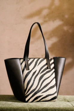 Elie Tahari Fragrance|Gloves-Zebra Calf Hair Tote
